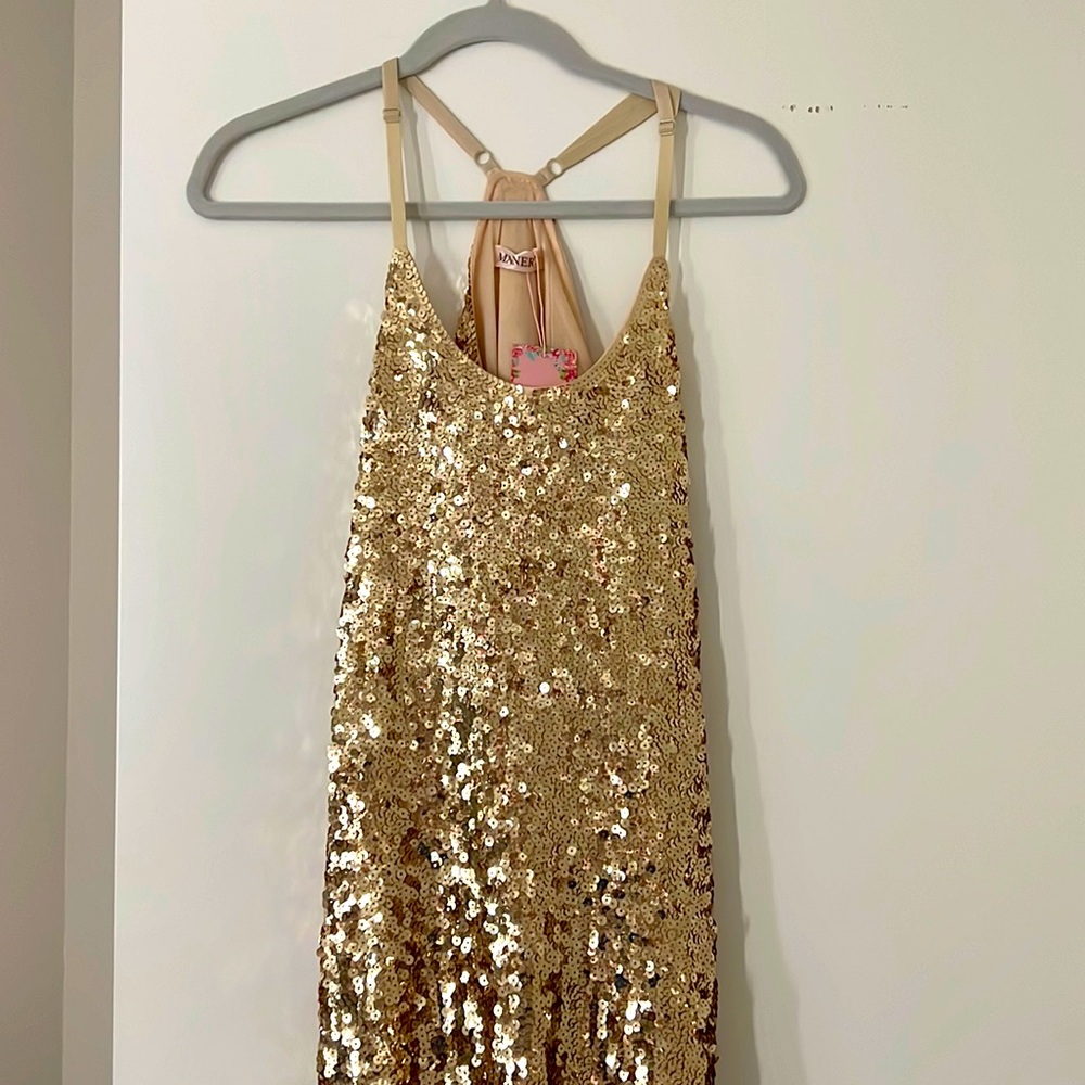 Gold sequin dress